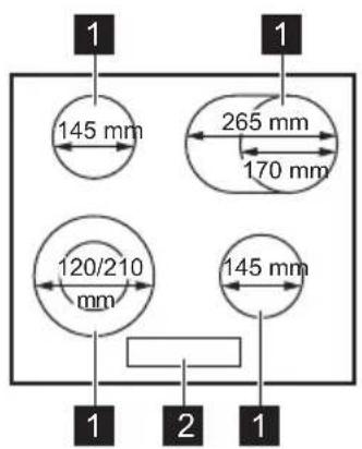 PROGRESS PAS8060E - Disposizione della superficie di cottura - 1