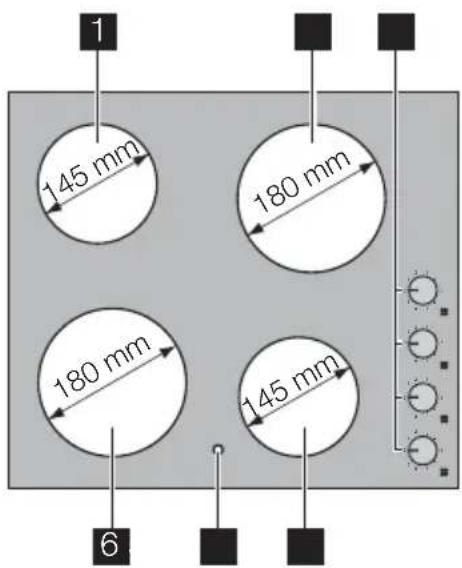 PROGRESS PAS6100E - Ausstattung Kochfeld - 1