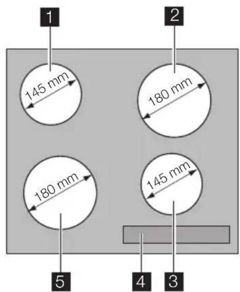 PROGRESS PAS6000E - Cooking surface layout - 1