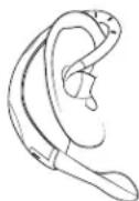JABRA BT200 - Position du casque de communication sur l'oreille - 1