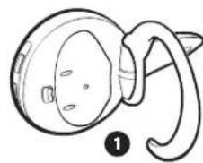 JABRA BT100 - Posizionamento del dispositivo auricolare sull'orecchio - 1
