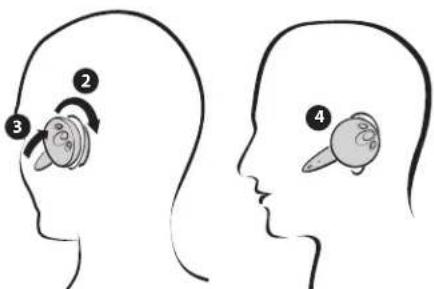 JABRA BT100 - Placering af headsettet pa oret - 2