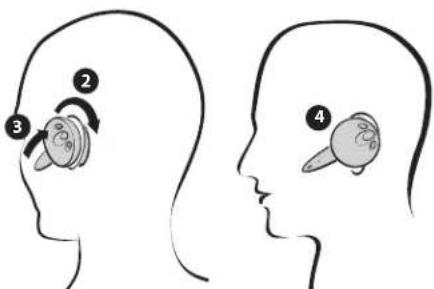 JABRA BT100 - Kuulokkeen asettaminen korvaan - 2