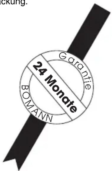 BOMANN CB 229 - Wir übernehmen für dieses Gerät 24 Monate Garantie zu den nachstehenden Bedingungen. - 1