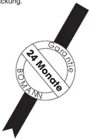 BOMANN CB 222 - Wir übernehmen für dieses Gerät 24 Monate Garantie zu den nachstehenden Bedingungen. - 1