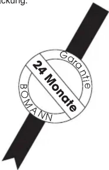 BOMANN CB 223 - Wir übernehmen für dieses Gerät 24 Monate Garantie zu den nachstehenden Bedingungen. - 1