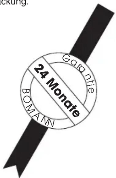 BOMANN CB 565 - Wir übernehmen für dieses Gerät 24 Monate Garantie zu den nachstehenden Bedingungen. - 1
