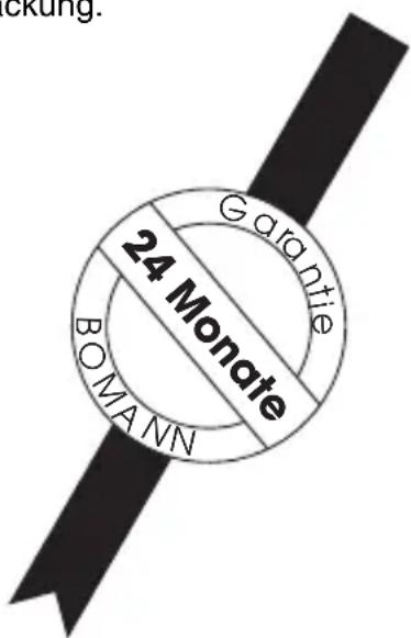 BOMANN CB 993 - Wir übernehmen für dieses Gerät 24 Monate Garantie zu den nachstehenden Bedingungen. - 1