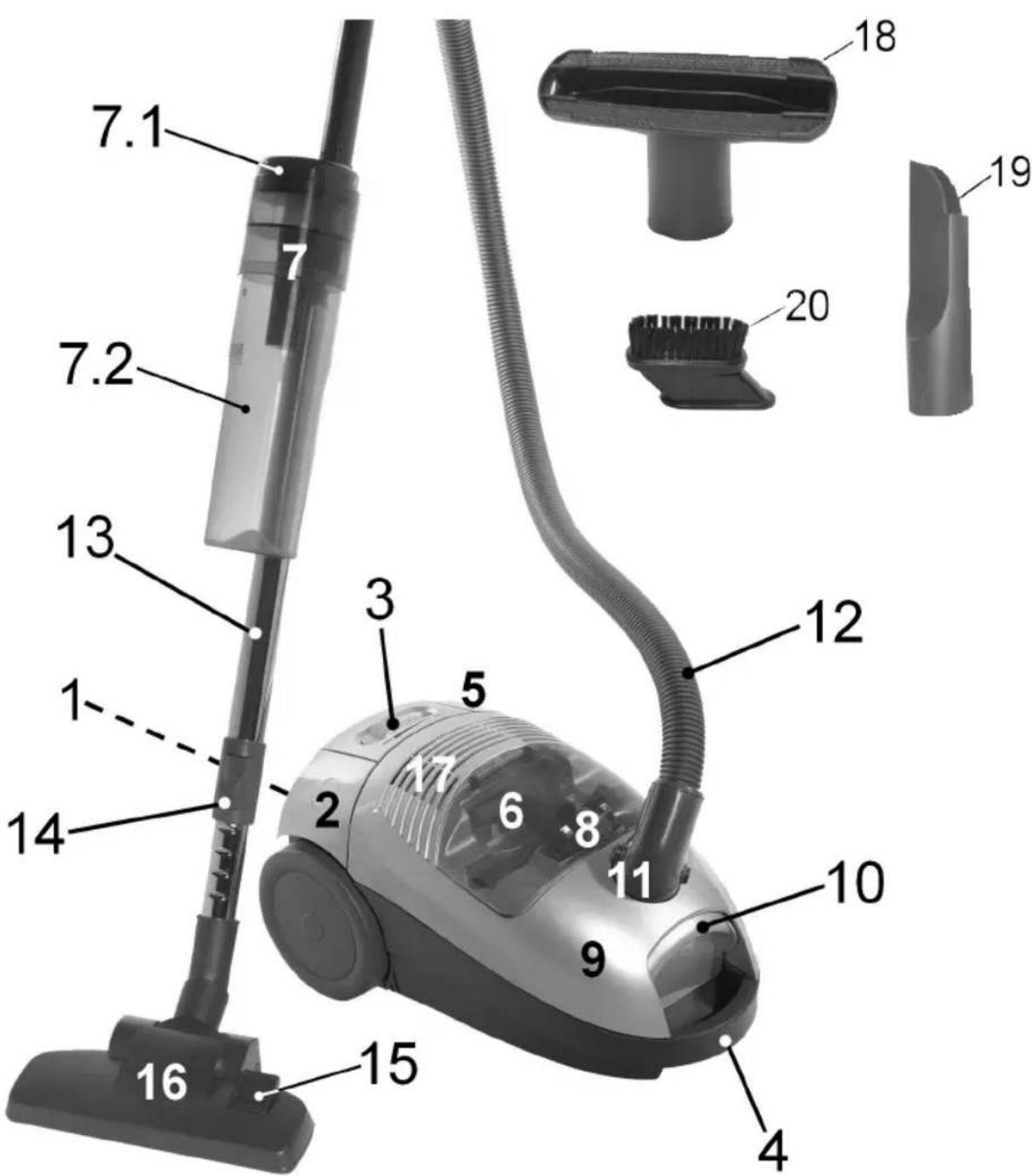 BOMANN BS 976 CB - Übersicht der Bedienelemente - 1