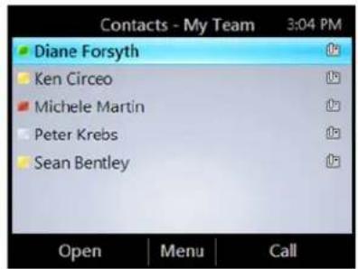 POLYCOM CX600 - Pour afficher la carte d'un contact : - 3