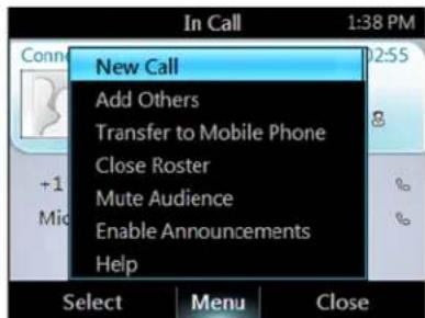 POLYCOM CX600 - Pour effectuer un nouvel appel et placer l'appel actif en attente : - 1