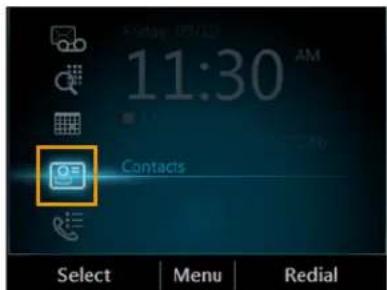 POLYCOM CX600 - Pour appeler à partir de l'écran des contacts de votre téléphone : - 1