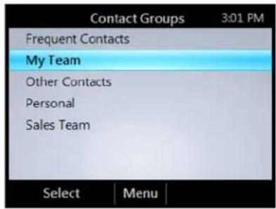 POLYCOM CX600 - Pour afficher la carte d'un contact : - 2