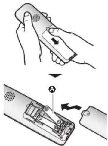 PANASONIC KXTGF372 - Mise en place des piles - 1