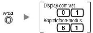 PANASONIC KXT7668 - Display contrast/Koptelefoon-modus - 1