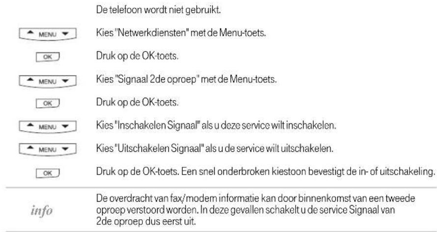 BELGACOM Maestro 2050 - Het signaal van een 2de oproep in-/uitschakelen - 1