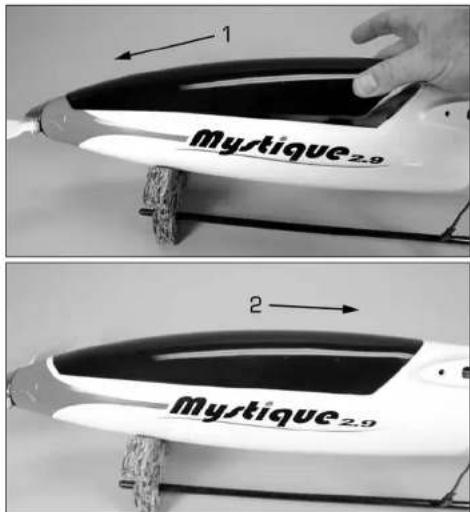E-flite Mystique 2.9m ARF - CANOPY INSTALL/MONTAGE KABINENHAUBE/INSTALLATION DE LA BULLE/INSTALLAZIONE DELLA CAPOTTINA - 1