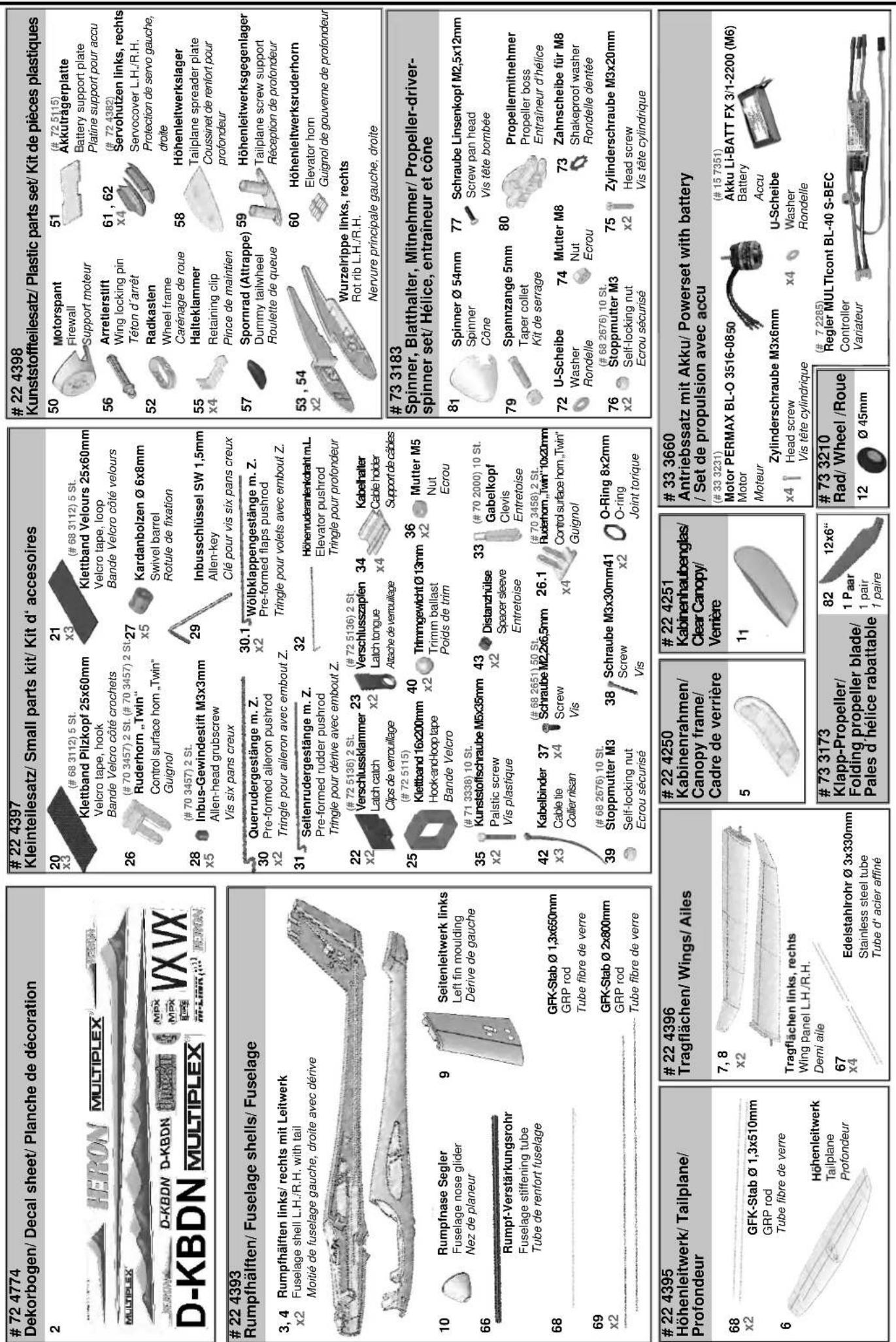 MULTIPLEX Heron - Juego de helice, porta-helices y cono - 4