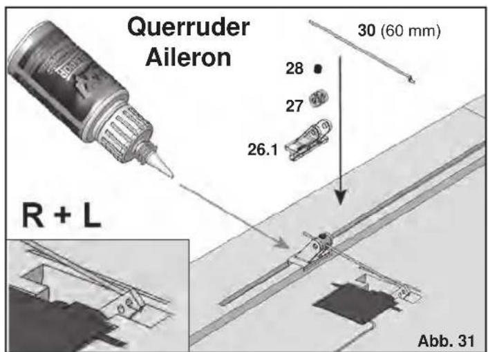 MULTIPLEX Heron - Renforcer et libreer les ailerons + flaps - 30