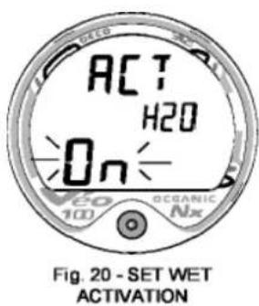 OCEANIC Veo 100Nx - REGLER L'ACTIVATION PAR IMMERSION - 1