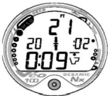 OCEANIC Veo 100Nx - Avec décompression - Affichage principal par défaut (Fig. 37) - 1