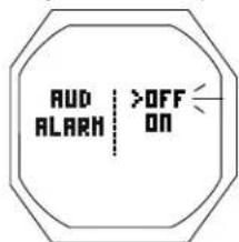 OCEANIC OCI - RÉGLAGE DU SIGNAL SONORE D'ALARME (AUD) : paramètres affi chés (Fig. 133) - 1