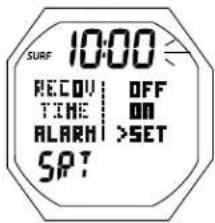 OCEANIC OCI - RÉGLAGE DU SIGNAL SONORE D'ALARME (AUD) : paramètres affi chés (Fig. 133) - 2