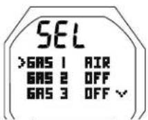 OCEANIC OCI - MENU DE RÉGLAGE DES MÉLANGES GAZEUX (SET GAS) - 1