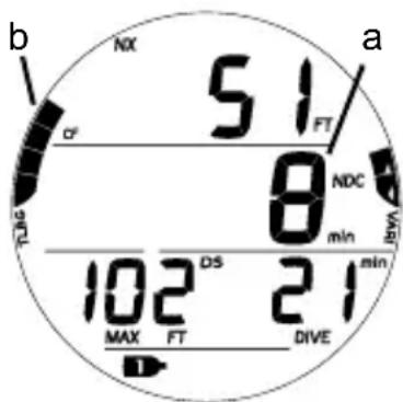 OCEANIC GEO 2.0 - TEMPS DE PLONGÉE RESTANT SANS DÉCOMPRESSION (NDC ou No Deco DTR) - 1