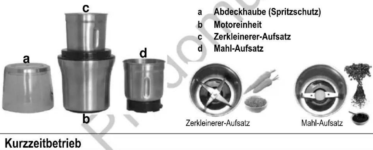 MIA Multi Chopper 2 in 1 MC 1190 - Teilebezeichnung - 1