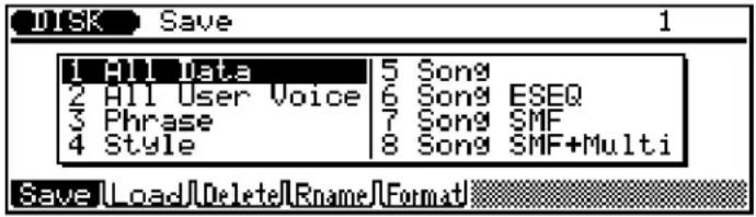 YAMAHA QS300 - Mode de disquette (Disk Mode) - 1