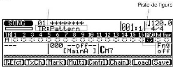 YAMAHA QS300 - Sélectionnez la piste de figures ("Pat") pour l'enregistrement. - 1