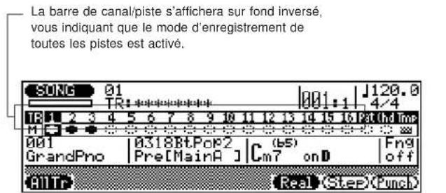 YAMAHA QS300 - Enregistrement de toutes les pistes "All Tr" (temps réel et insertion) - 1