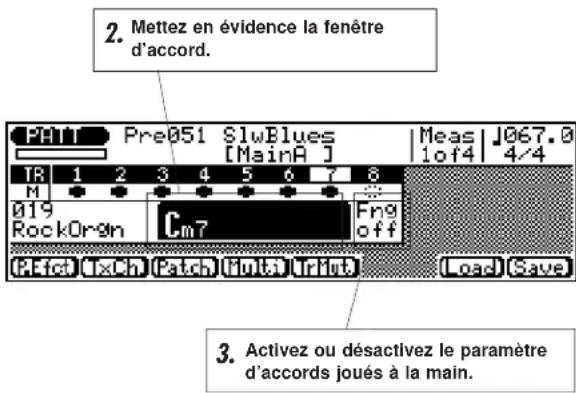 YAMAHA QS300 - Pour changer les accords dans une figure: - 1