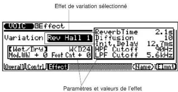YAMAHA QS300 - Sélectionner un effet de variation - 1