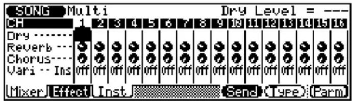 YAMAHA QS300 - Effecti d'effet ("Effect Send") - 1