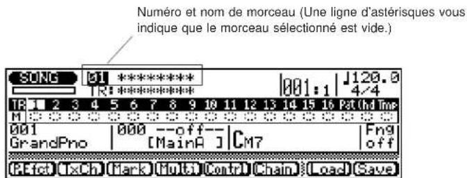 YAMAHA QS300 - Activer le mode Song et sélectionner un morceau vide - 2