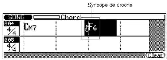 YAMAHA QS300 - Pour entrer un accord syncopé: .... - 1