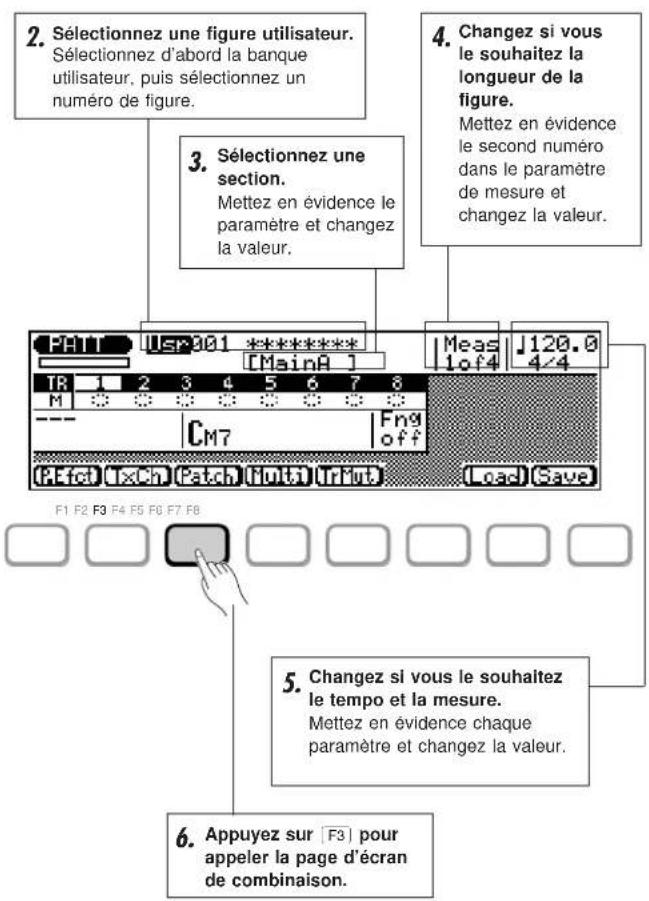 YAMAHA QS300 - Appelez le mode Pattern en appuyant sur [PATTERN]. - 1