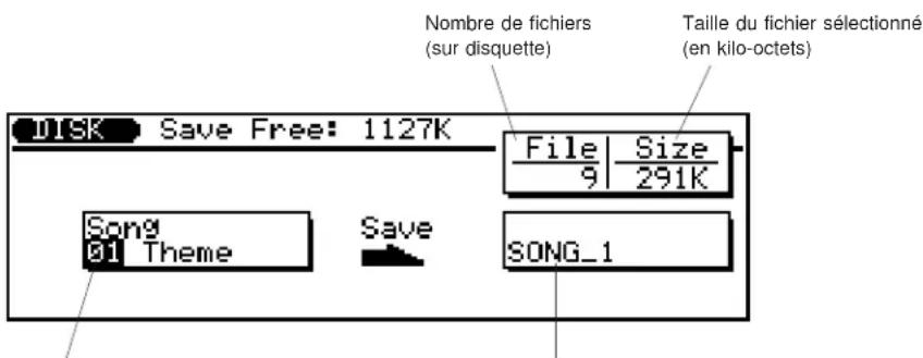 YAMAHA QS300 - Mode de disquette Opération de sauvegarde ("Save") - 1