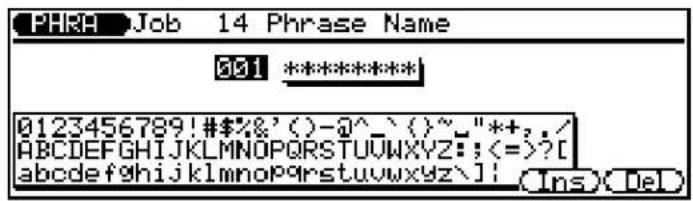 YAMAHA QS300 - 14: Nom de phrase ("Phrase Name") - 1