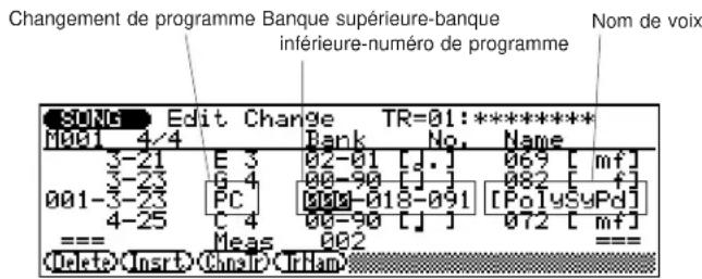 YAMAHA QS300 - Pour changer les données de commande - 2