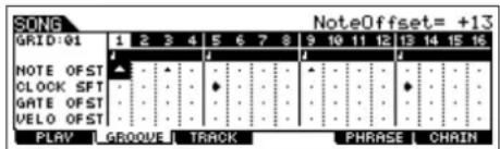 YAMAHA MO8 - [F2] GROOVE (Grid Groove) (Décalage de mesure) - 1