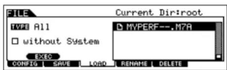 YAMAHA MO8 - SeLECTIONNZle type de fichier a charger. - 1