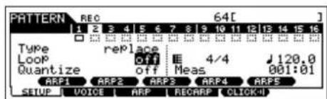 YAMAHA MO8 - | Appuyez sur la touche [REC] pour passer en mode Pattern Record. - 1