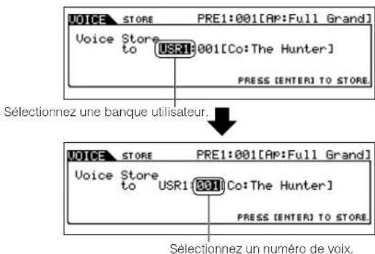 YAMAHA MO8 - Selectionnez la mémoire de destination de la voix. - 1
