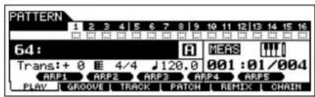 YAMAHA MO8 - Appuyez sur la touche [PATTERN] pour passer en mode Pattern Play (Reproduction de motif). - 1