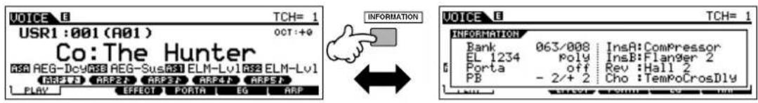 YAMAHA MO6 - Information Display (Afficher les informations) - 1