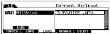 YAMAHA MO6 - SeLECTIONNZle type de fichier a charger. - 1