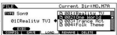 YAMAHA MO6 - Lorsque le parametre Type est regle sur « Song » ou « Pattern » : - 3